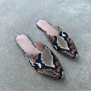 Madewell The Remi Mule in Snake Embossed Leather